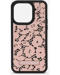 Dolce & Gabbana Lace rubber iPhone 14 Pro Max cover - Rosa