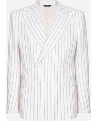 Dolce & Gabbana - Double-Breasted Pinstripe Sicilia-Fit Jacket - Lyst