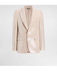 Dolce & Gabbana - Single-Breasted Sicilia Light Jacket With Sequins - Lyst