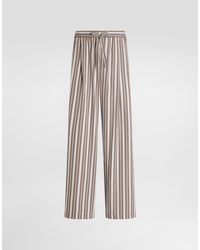 Dolce & Gabbana - Striped Poplin Vanity Trousers - Lyst
