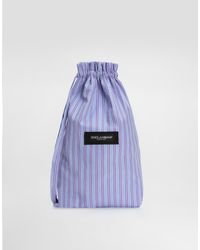 Dolce & Gabbana - Striped Poplin And Leather Crossbody Bag - Lyst