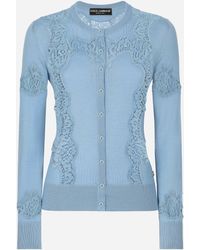 Dolce & Gabbana - Cárdigan De Cachemira Y Seda Con Aplicación De Encaje - Lyst