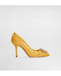Dolce & Gabbana - Lace Pumps With Brooch Detailing - Lyst