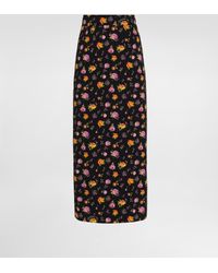 Dolce & Gabbana - Small Rose Bouquets-Print Straight Charmeuse Skirt - Lyst