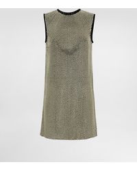 Dolce & Gabbana - Kurzes Kleid Aus Crystal-Mesh - Lyst
