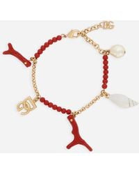 Dolce & Gabbana - Pulsera Con Logotipo Dg Y Detalles De Conchas Y Coral - Lyst