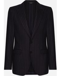 Dolce & Gabbana - Einreihige Nadelstreifenjacke Taormina Aus Flanell - Lyst