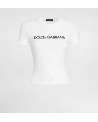 Dolce & Gabbana - Logo Cropped T-Shirt - Lyst