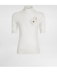 Dolce & Gabbana - フラワーブローチ　シルク プルオーバー - Lyst