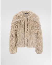 Dolce & Gabbana - Fur-Effect Mohair Cardigan - Lyst
