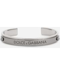 Dolce & Gabbana Bracelet rigide à logo Dolce&Gabbana - Blanc
