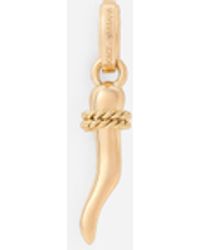 Dolce & Gabbana Good Luck Yellow Gold Charm in White for Men Mens Jewellery Necklaces 