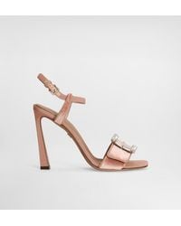 Dolce & Gabbana - Velvet Sandals With Bejeweled Buckle - Lyst