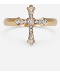 Dolce & Gabbana - Anello con croce e cristalli - Lyst