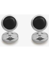 Dolce & Gabbana Boutons De Manchettes Classic En Or Blanc Avec Jades Noirs - Multicolore