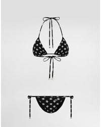 Dolce & Gabbana - Polka-Dot Triangle Bikini - Lyst