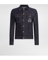 Dolce & Gabbana - Blouson En Denim De Coton À Écusson - Lyst