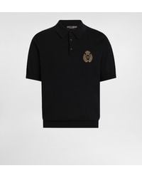 Dolce & Gabbana - Cotton Polo-Shirt With Heraldic Patch - Lyst