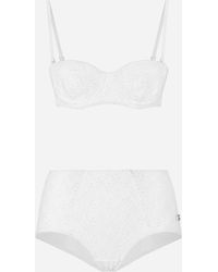 Dolce & Gabbana - Broderie Anglaise High-Rise Bikini - Lyst
