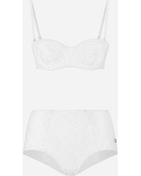 Dolce & Gabbana - Broderie Anglaise High-Rise Bikini - Lyst