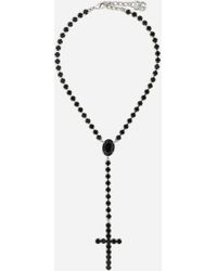 Dolce & Gabbana Rosary Necklace With Crystal Rhinestones - White