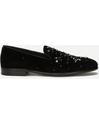 Dolce & Gabbana - Slipper De Terciopelo - Lyst