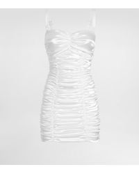 Dolce & Gabbana - Draped Satin Mini Dress - Lyst
