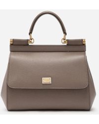 Dolce & Gabbana Small Dauphine Leather Sicily Bag - Natural