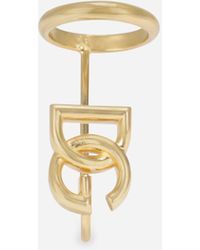 Dolce & Gabbana Lang gezogener Ring mit DG-Logo - Mettallic