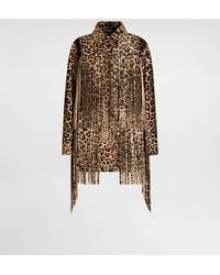 Dolce & Gabbana - Leopard-Print Fringed Jacket - Lyst
