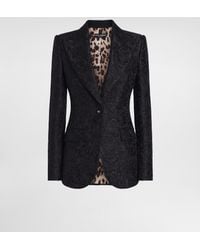 Dolce & Gabbana - Single-Breasted Floral Quilted Jacquard Turlington Jacket - Lyst