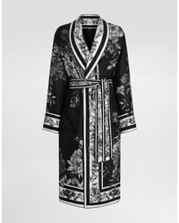 Dolce & Gabbana - Flower Bouquet-Print Jacquard Twill Robe - Lyst