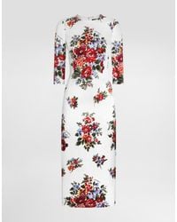 Dolce & Gabbana - Floral Motif Dress - Lyst