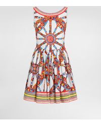 Dolce & Gabbana - Carretto-Print Poplin Midi Dress - Lyst