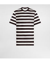 Dolce & Gabbana - Short-Sleeved Silk Jersey T-Shirt With Striped Print - Lyst