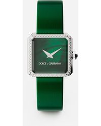 Dolce & Gabbana Sofia Steel Watch With Colorless Diamonds - Green