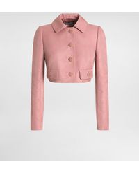 Dolce & Gabbana - Short Quilted Jacquard Jacket With All-Over Dg Logo - Lyst