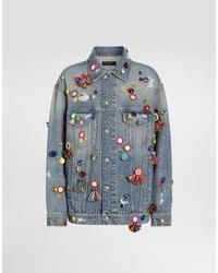 Dolce & Gabbana - Denim Jacket With Applications - Lyst