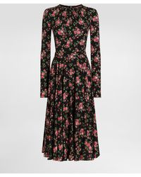 Dolce & Gabbana - Small Rose Bouquets-Print Charmeuse Dress - Lyst