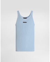 Dolce & Gabbana - Cotton Tank Top With Print - Lyst