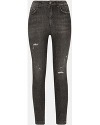 Dolce & Gabbana - Deep Denim Audrey Jeans With Ripped Details - Lyst