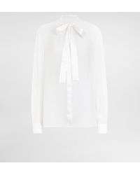 Dolce & Gabbana - Chiffon Pussy-Bow Shirt - Lyst