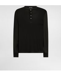 Dolce & Gabbana - Serafino Long Sleeve Silk T-Shirt - Lyst