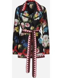 Dolce & Gabbana - Twill Pajama Shirt With Nocturnal Flower - Lyst