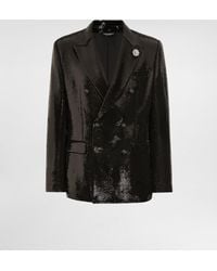 Dolce & Gabbana - Double-Breasted Sicilia Light Jacket With Sequins - Lyst