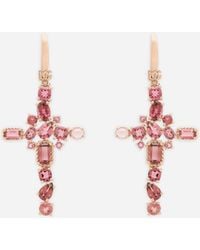 Dolce & Gabbana - Monochrome Earrings 18 Carat And Tourmalines - Lyst