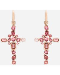Dolce & Gabbana - アンナ イヤリング 18Kレッドゴールド ピンクトルマリン - Lyst