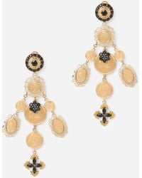 Dolce & Gabbana - Sicily Earrings 18-Carat And Sapphires - Lyst