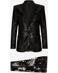 Dolce & Gabbana - Sequined Single-Breasted Sicilia-Fit Tuxedo Suit - Lyst
