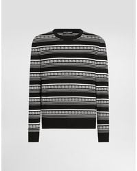 Dolce & Gabbana - Silk Crew-Neck Pullover With Logo - Lyst